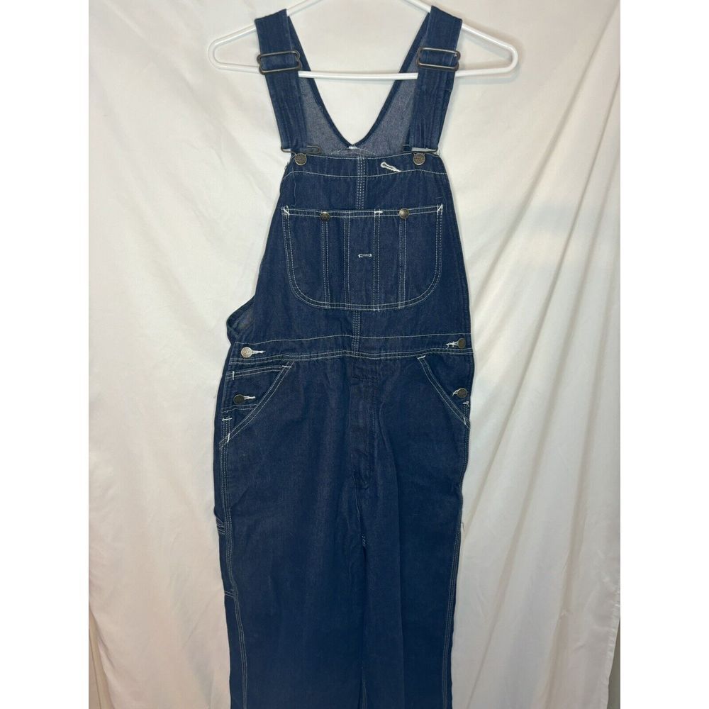 VINTAGE Sears ROEBUCKS Dark Denim Overall/Bibs 34x30 WearTUFF